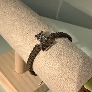 Swarovski Braided Bracelet with Yorkshire Terrier Charm